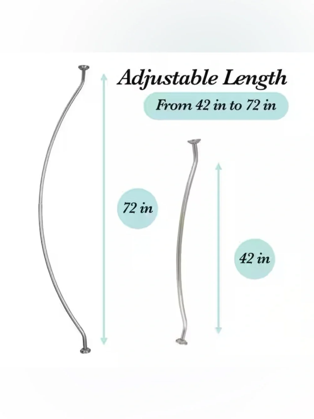NIB - CURVED Shower Curtain Rod - Satin Nickel - More Elbow Room!!